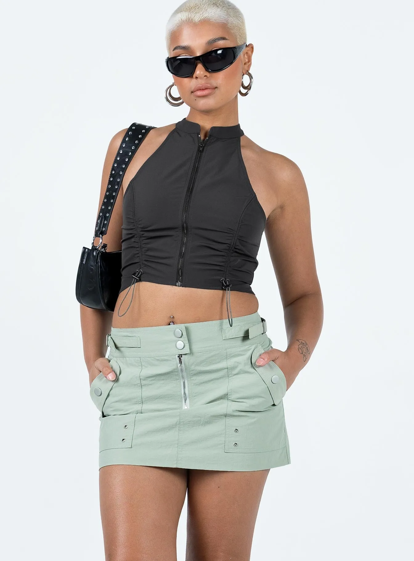Knightley Cargo Mini Skirt Khaki Breathable Comfort