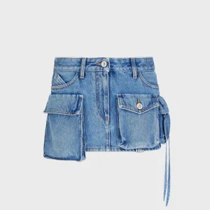 The Attico Fay Mini Skirt - Sky Blue Denim Wash Casual Wear