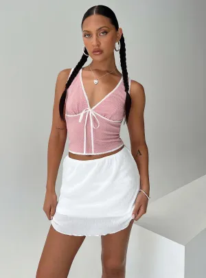 Kennedie Mini Skirt White Easy Motion Vibrant Flow