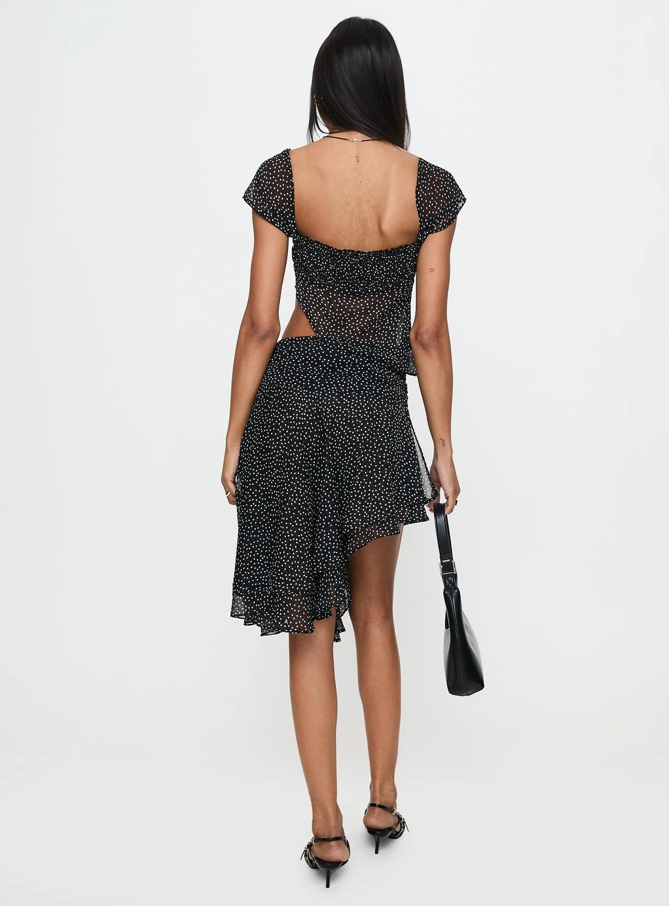 Legacy Midi Skirt Onyx Polka Beach Day