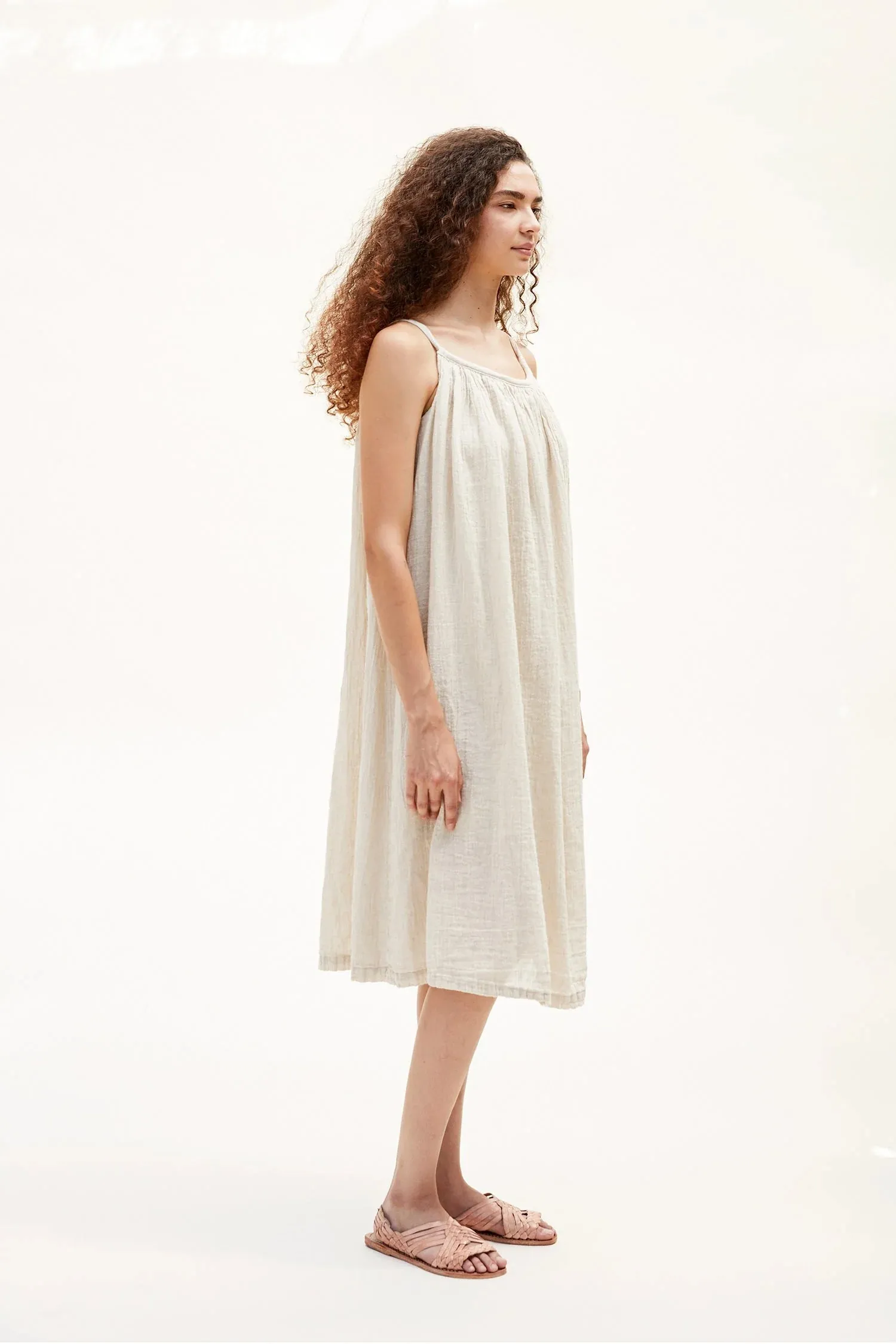 Soft Core Double Layered Dress Natural