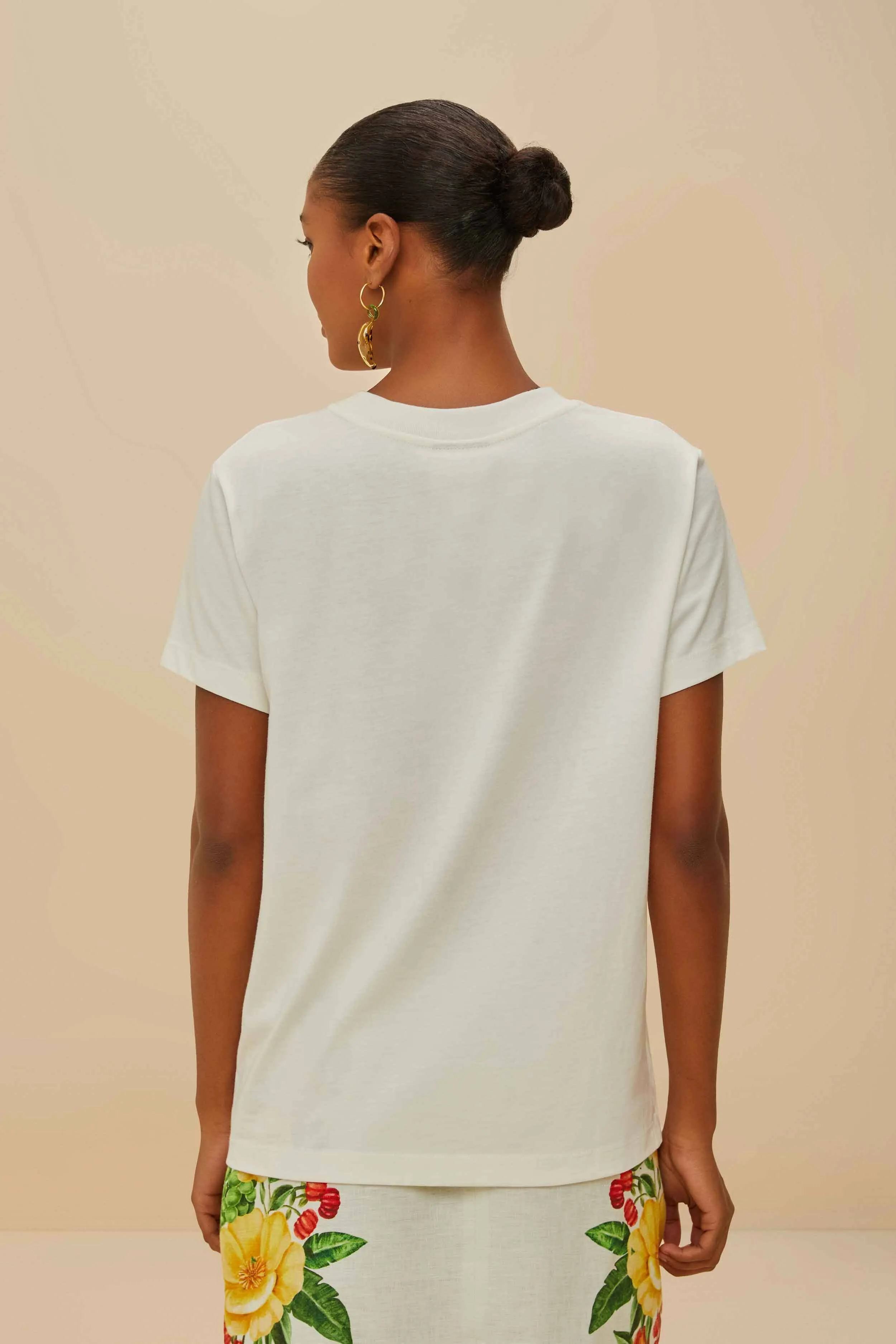 Off-White Coraz??n Tropical Organic Cotton T-Shirt World Tone Creative Glow