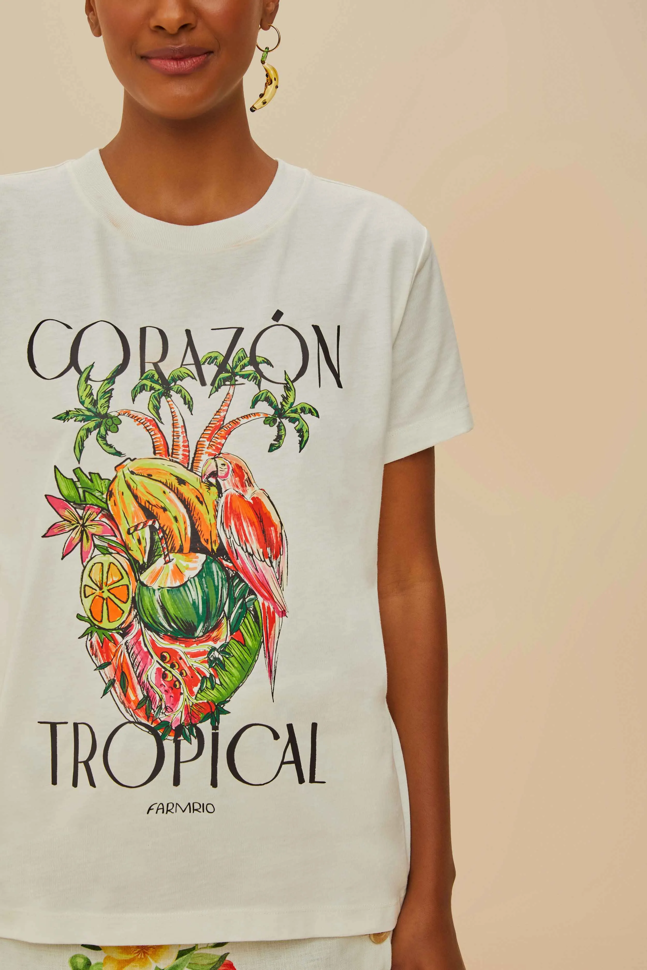 Cyber Core Off-White Coraz??n Tropical Organic Cotton T-Shirt