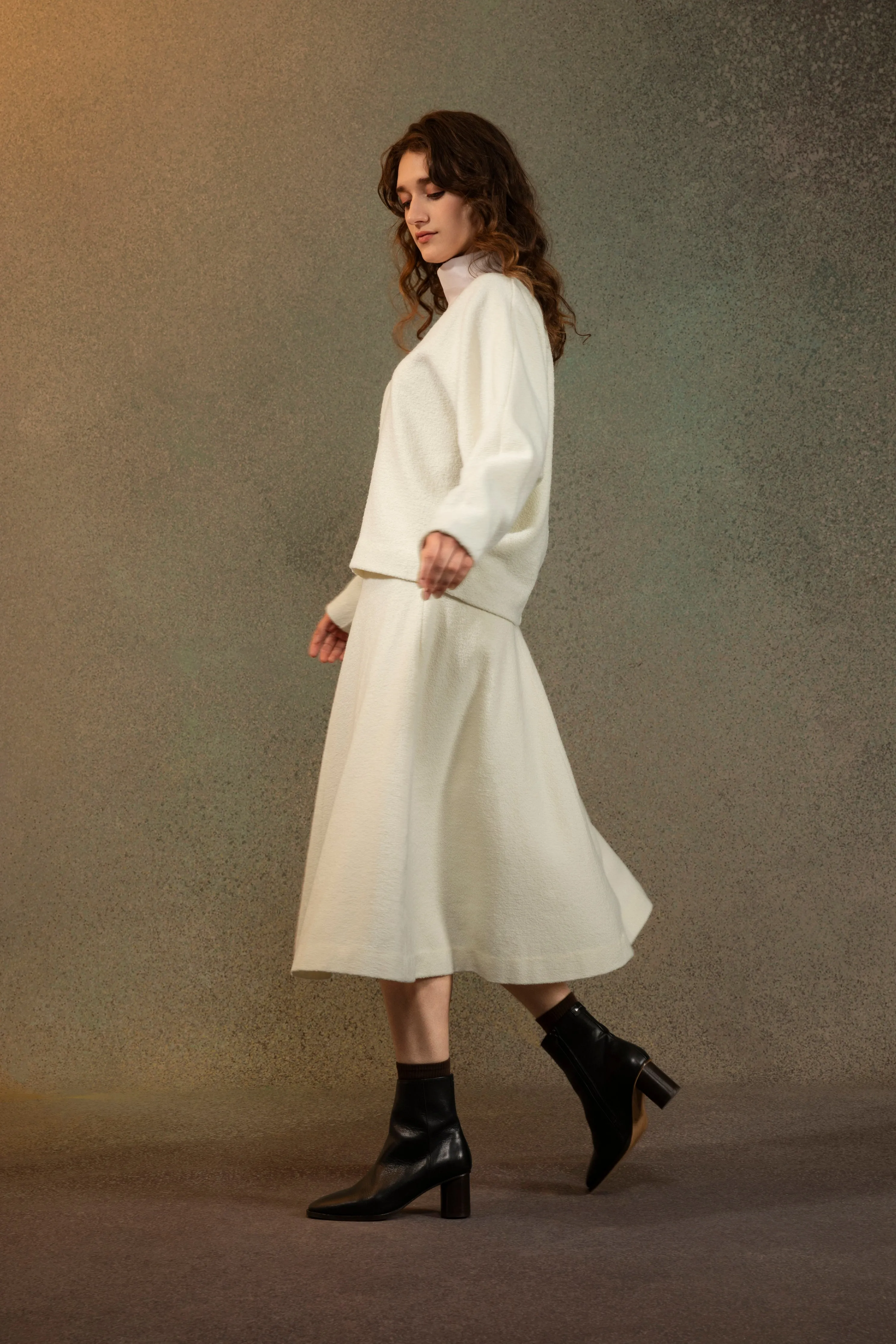 Mature Charm Balloon Sleeve Dress