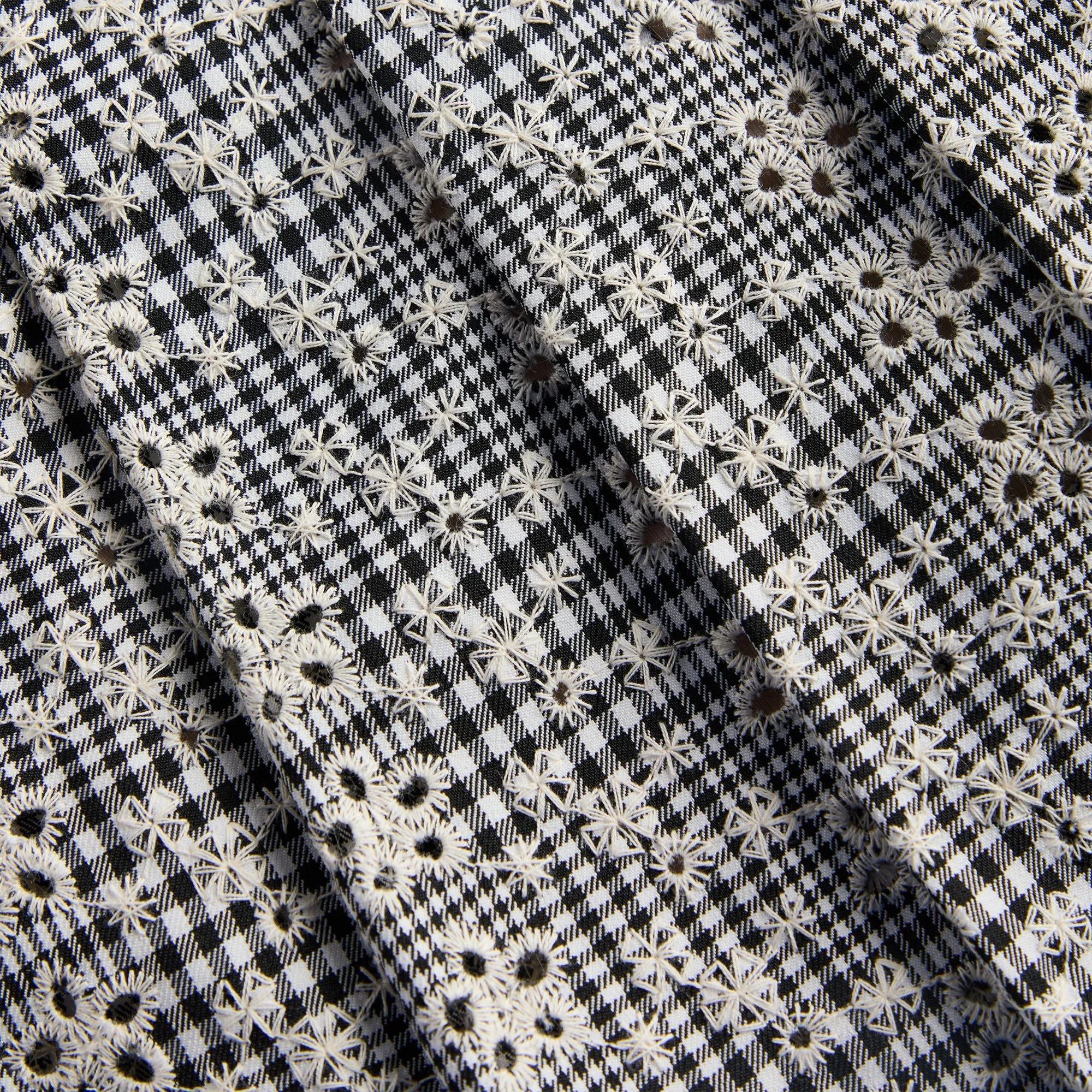 GUIZIO Floriane Gingham Mini Skirt with Shorts - Black / White A Line Silhouette Sleek Vibe