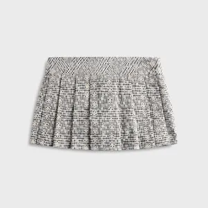 GUIZIO Floriane Gingham Mini Skirt with Shorts - Black / White Global Inspiration