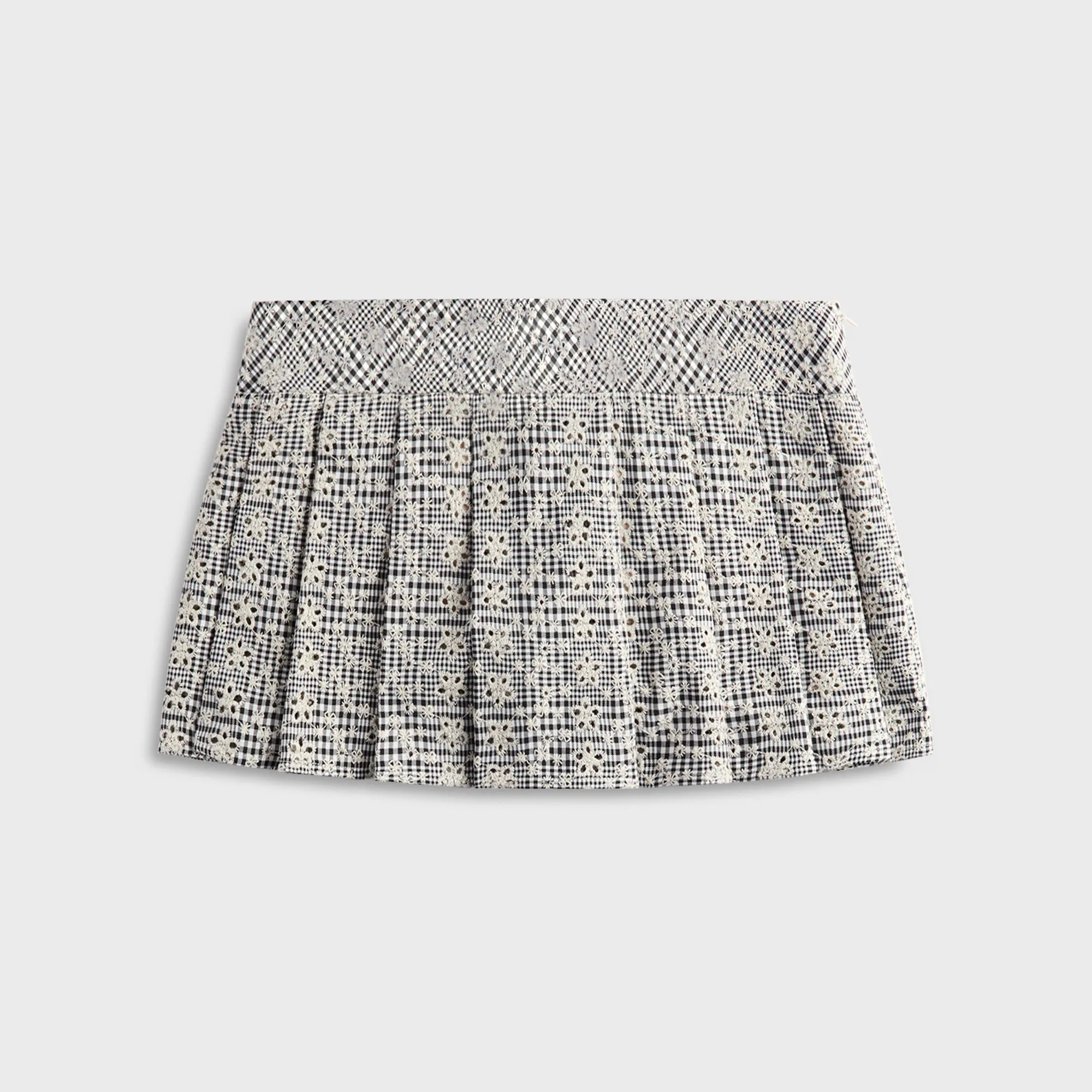 Minimalist Chic GUIZIO Floriane Gingham Mini Skirt with Shorts - Black / White