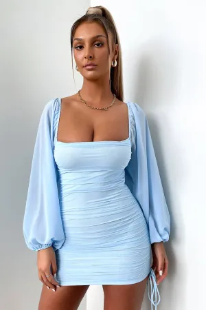 Vibrant Look Playful fabric mini dress Lorde Dress - Blue
