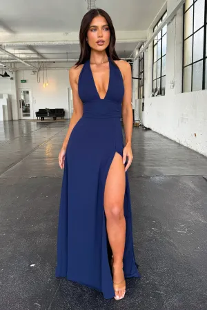 Elenor Maxi Dress - Navy Maxi dress with belt