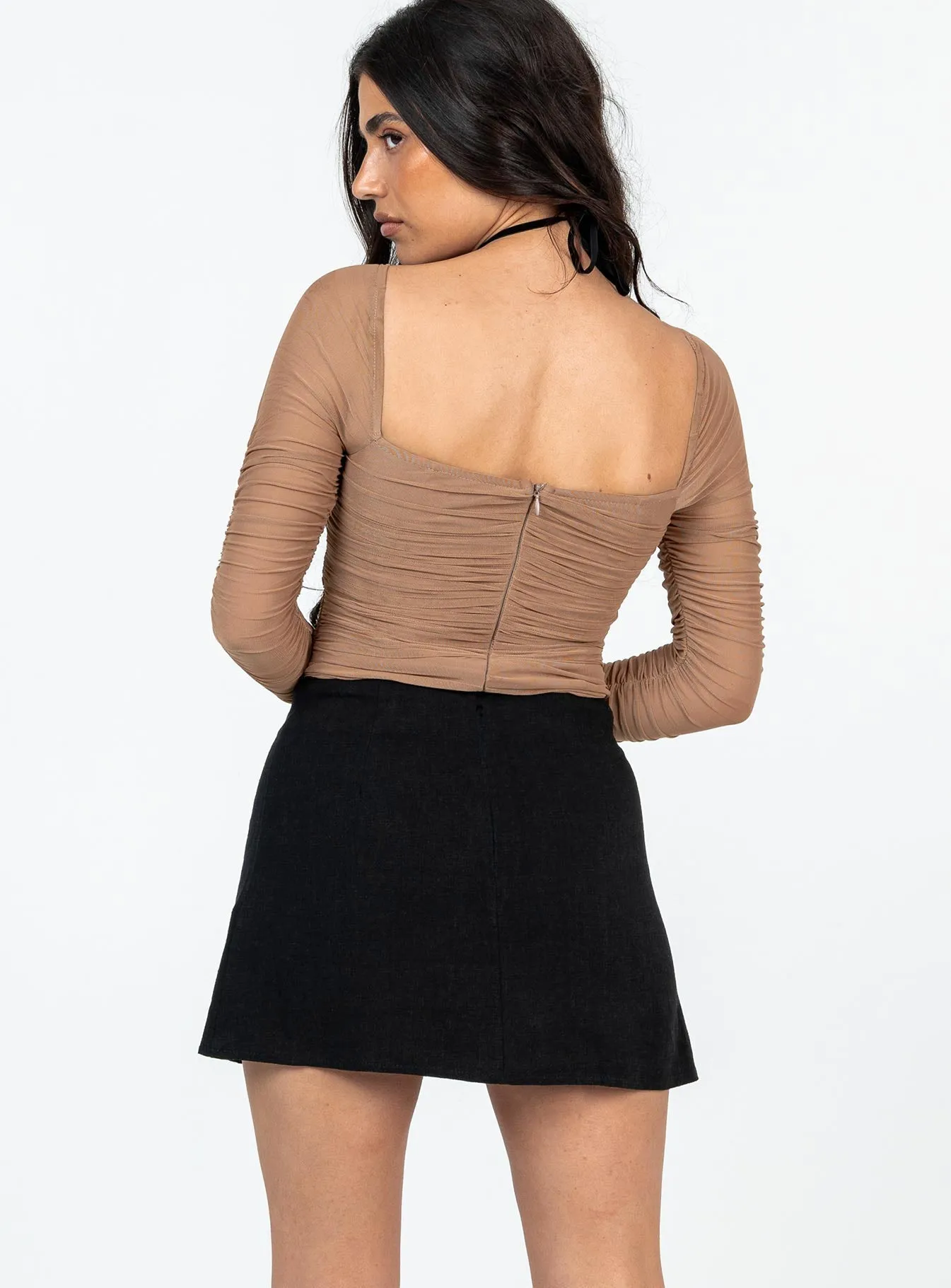 Metallic Finish Selby Mini Skirt Black Petite