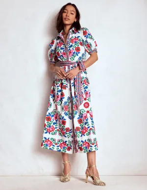 With a flattering shape and versatile design this dress is perfect for all occasions Versatile occasion dress Alexa Maxi Shirt Dress-Multi, Ornamental Lattice