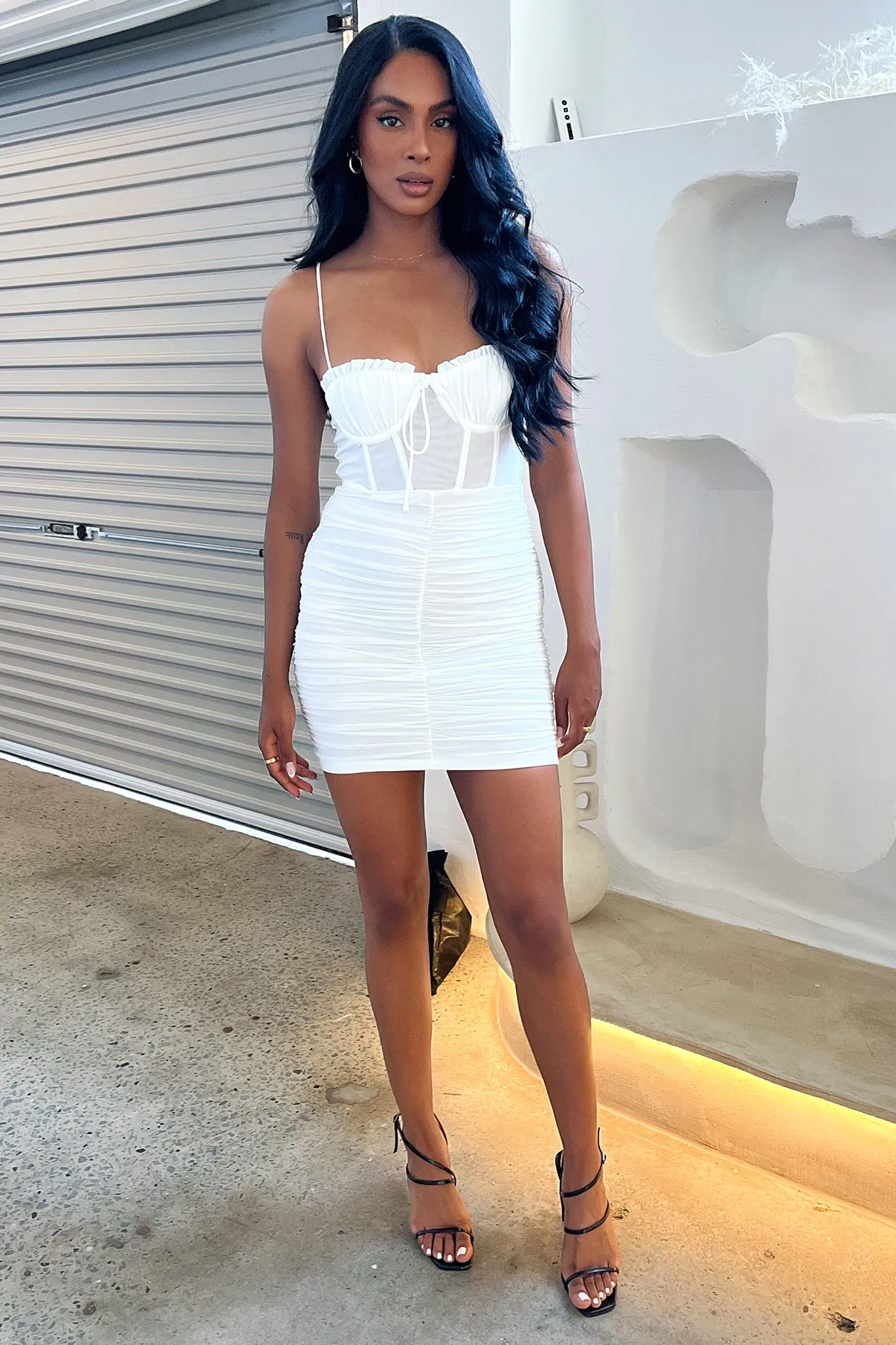 Bold print mini dress Beat Hot Mikail Dress - White