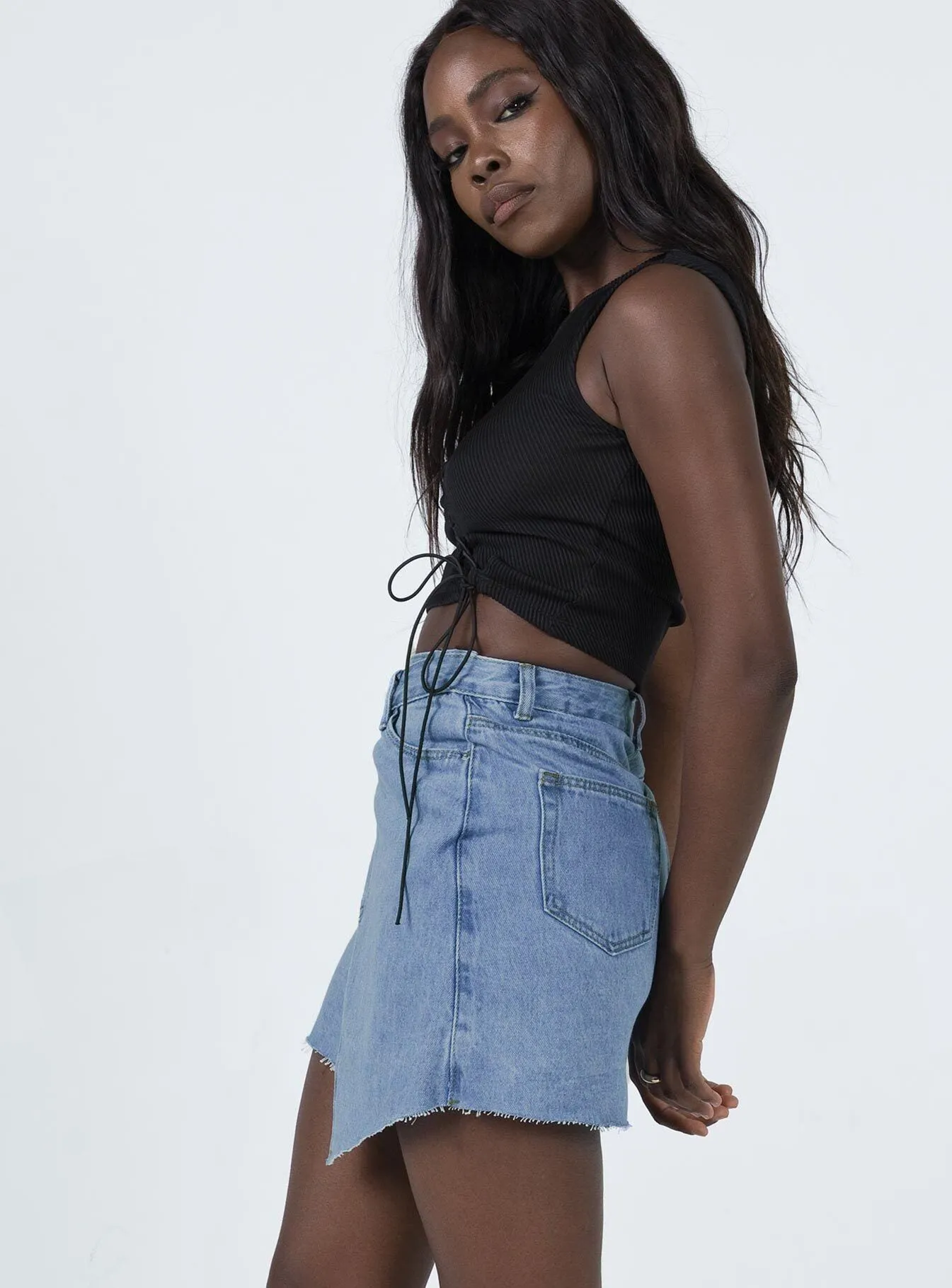 Evening Outing Urban Style Banksia Denim Mini Skirt