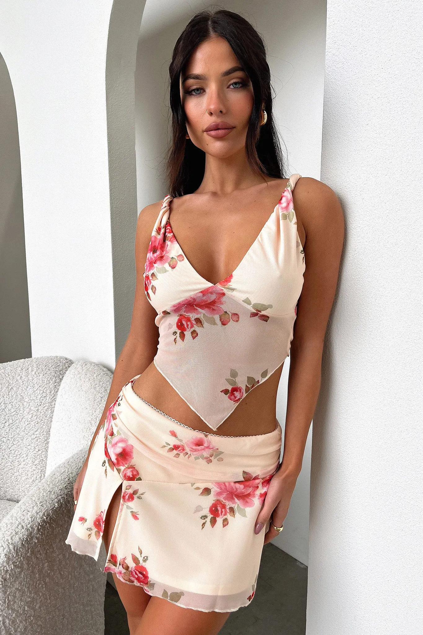 Trendy Style Tanaya Skirt - Pink Floral