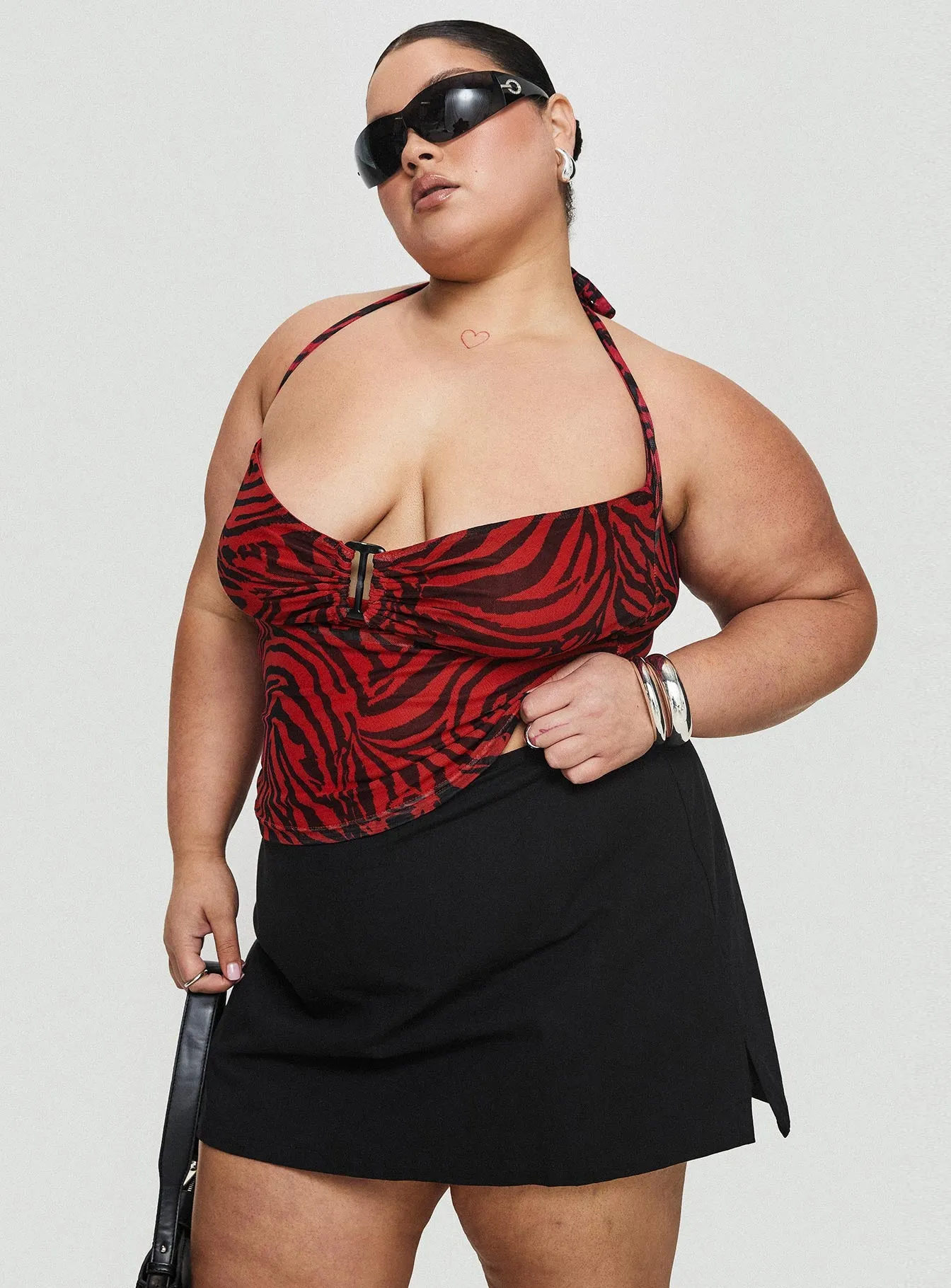 Gigi Skort Black Curve Luxury Trim Mood Dressing