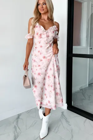 Undoubtedly Charming Floral Maxi Dress (Pink) Sun Kiss Weave Glow