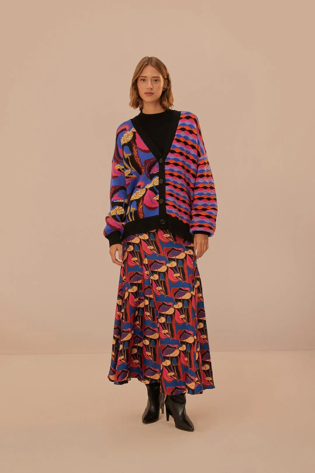 Wild Mushrooms Black Maxi Skirt Easy Layers Style Preview