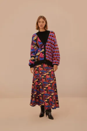 Wild Mushrooms Black Maxi Skirt Easy Layers Style Preview