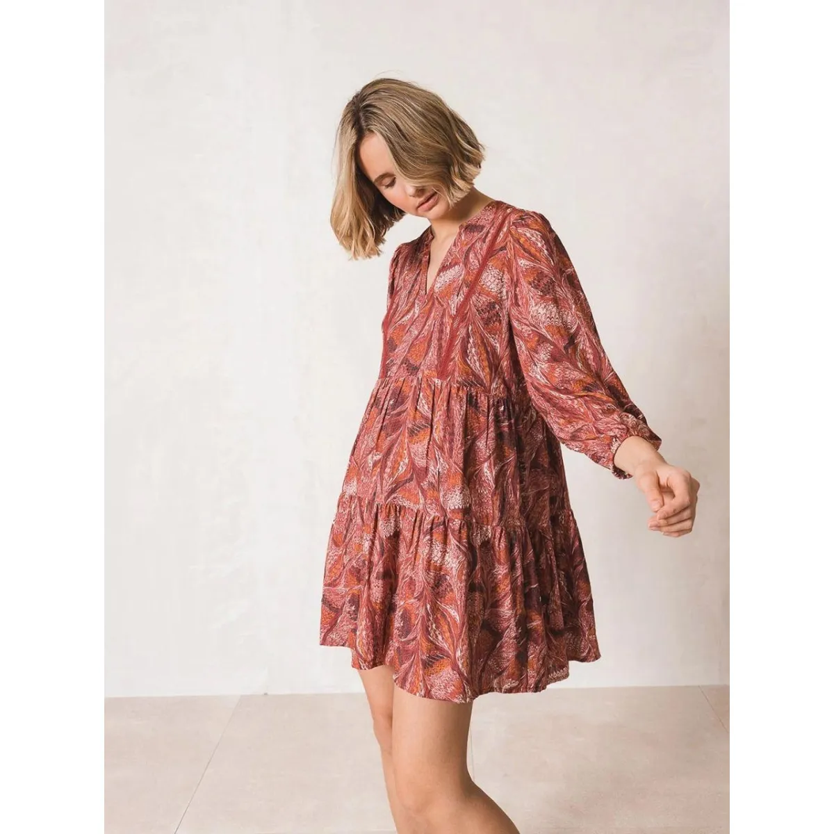 Smart Wear QuickDry Technology Marble Print Short Dress