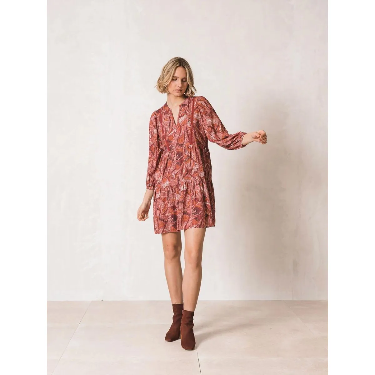 Nature Base Glam Night Marble Print Short Dress
