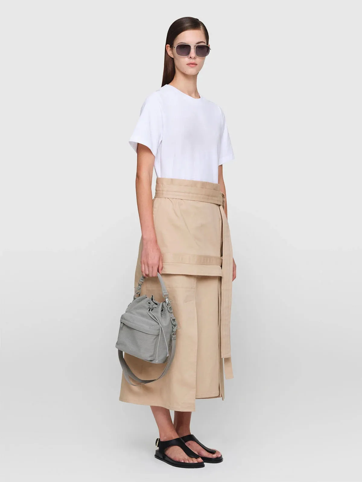 Sand ANIELA Cotton Twill Dress Adjustable Straps
