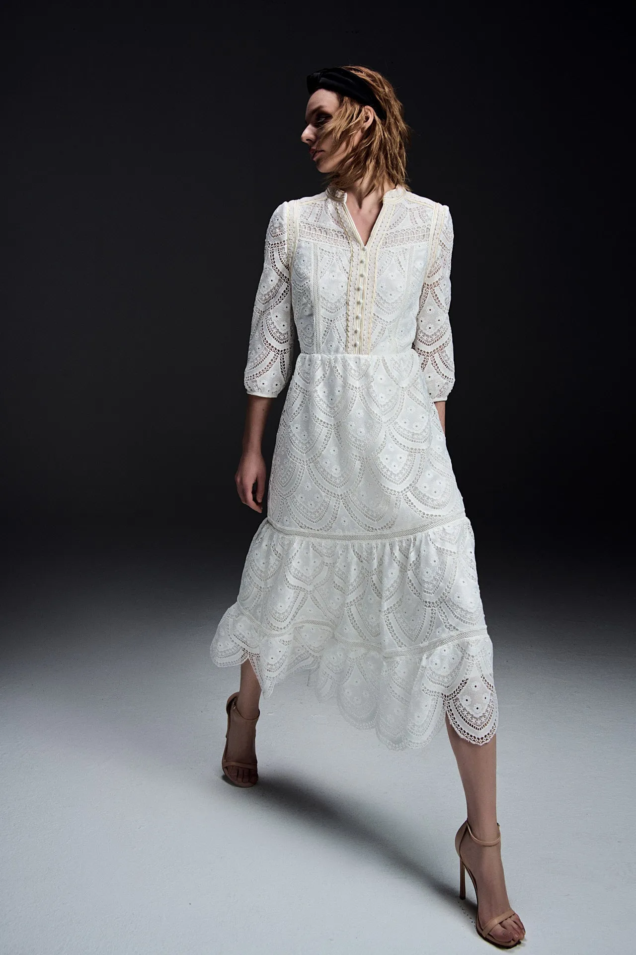 White Lace Maxi Dress Street Fest