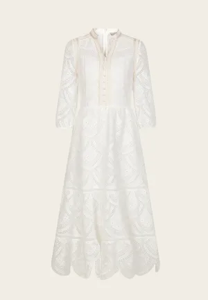 UltraSoftFinish White Lace Maxi Dress