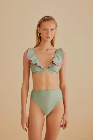 Flash Core AntiStaticMaterial Green High Waisted Bikini Bottom