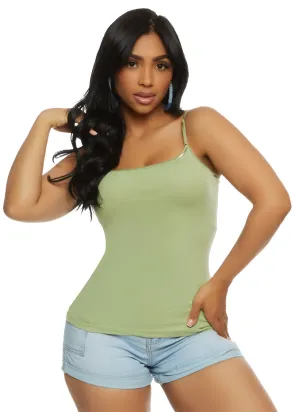 Solid Scoop Neck Cami Moisture Transport Fabric