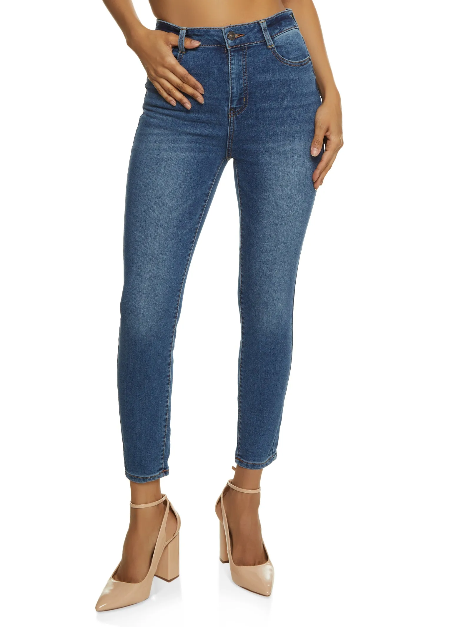 Daywear Option WAX Whiskered High Waist Skinny Ankle Jeans