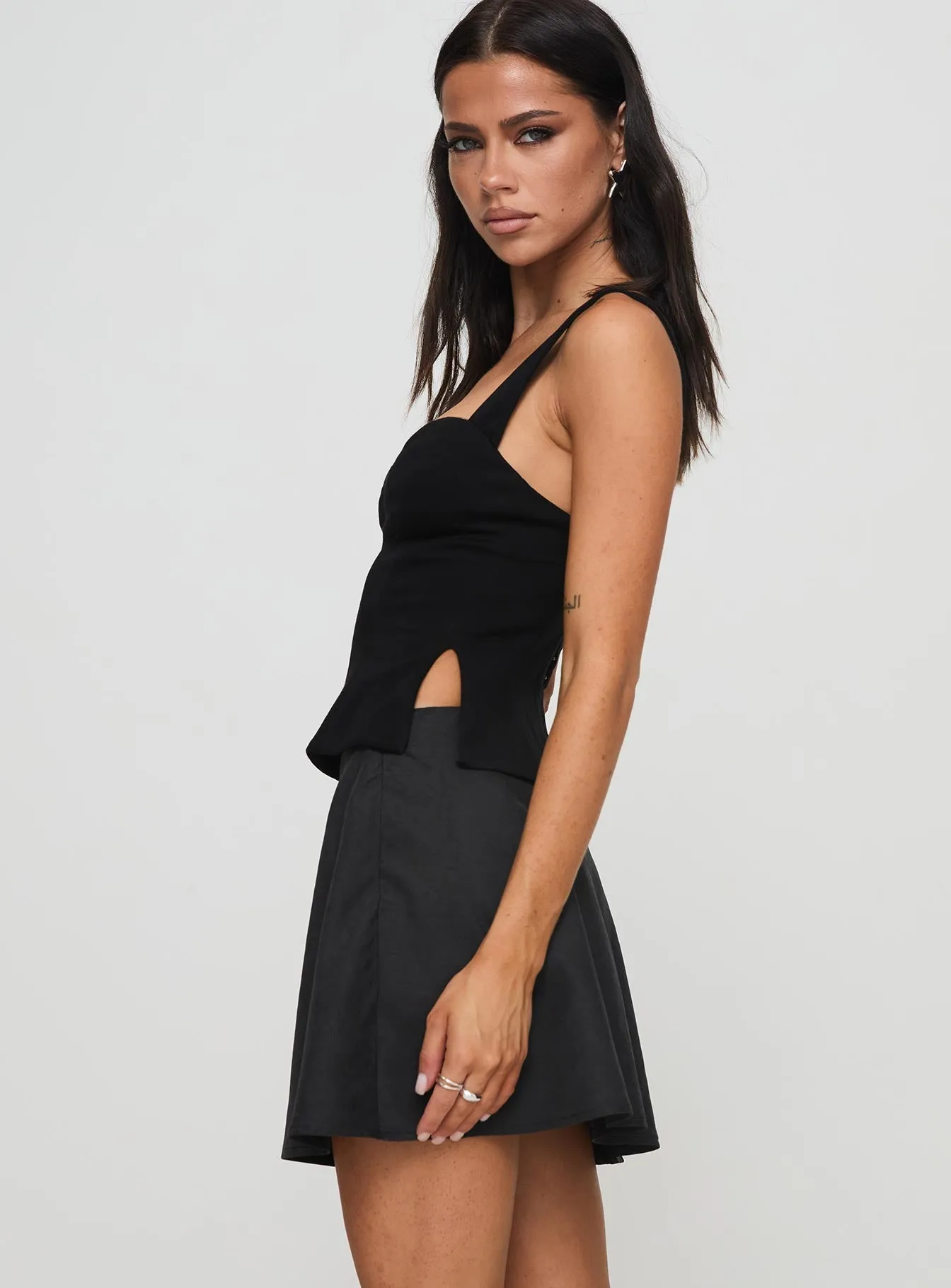 Modern Design party look Dapple Bias Mini Skirt Black