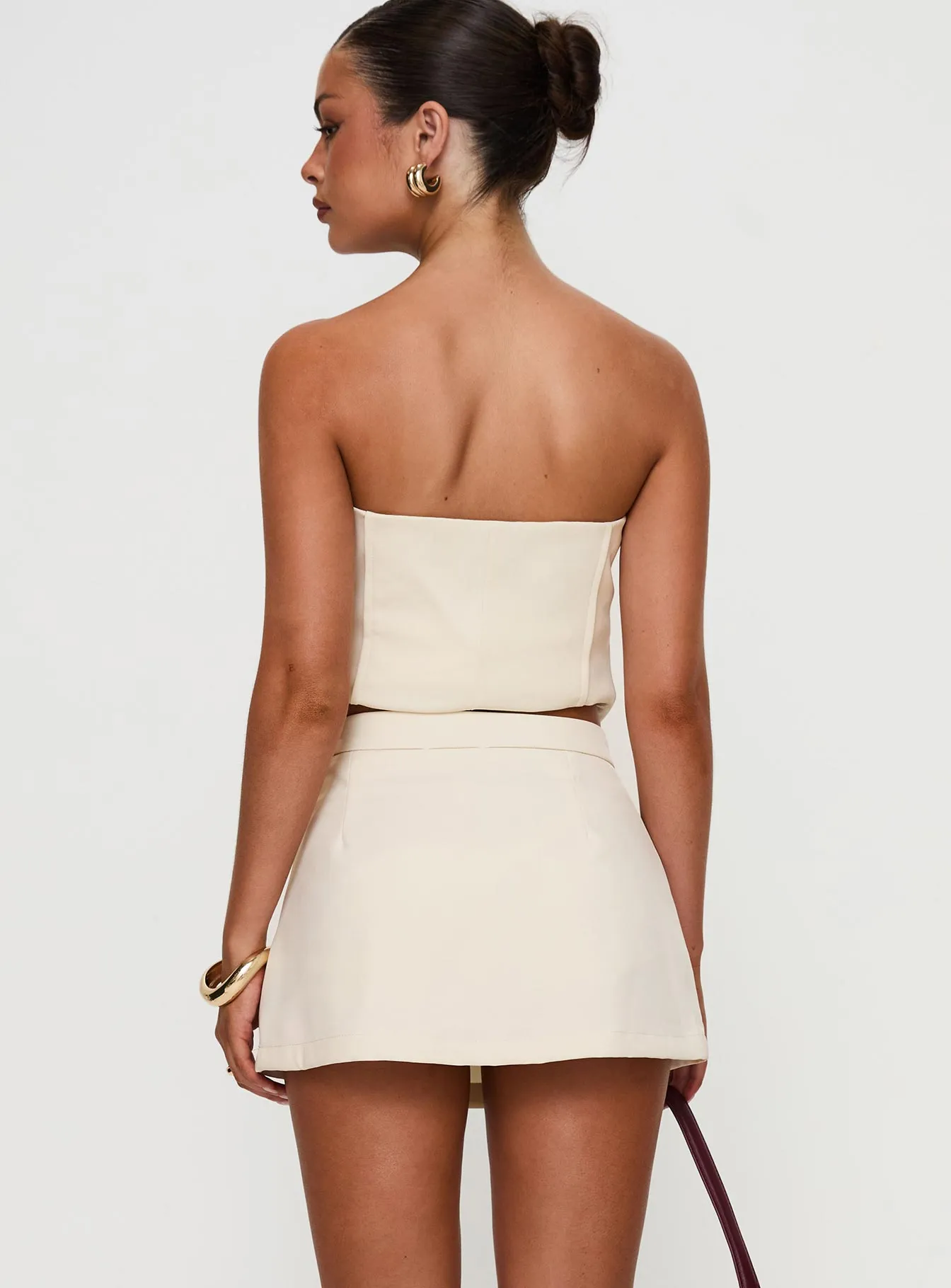 Full Disclosure Skort Cream Tagless label Twist Front Design