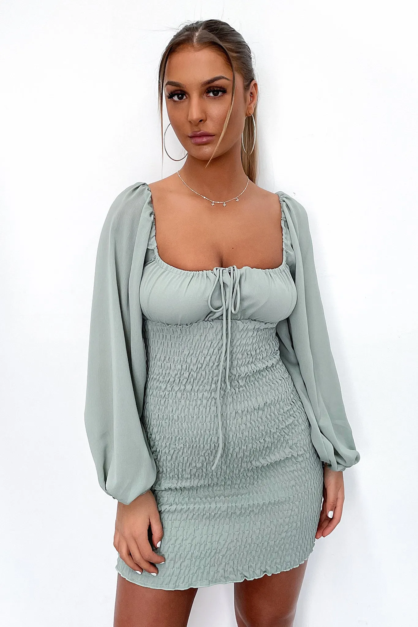Night Pop Ella Dress - Sage