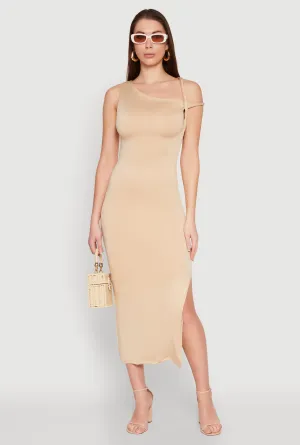 Iris Twisted One Shoulder Midi Dress Harbor Dock Vibrant Look