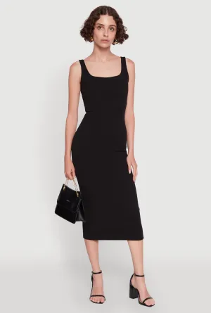 Iris Textured Knit Tank Midi Dress Elegant Silhouette