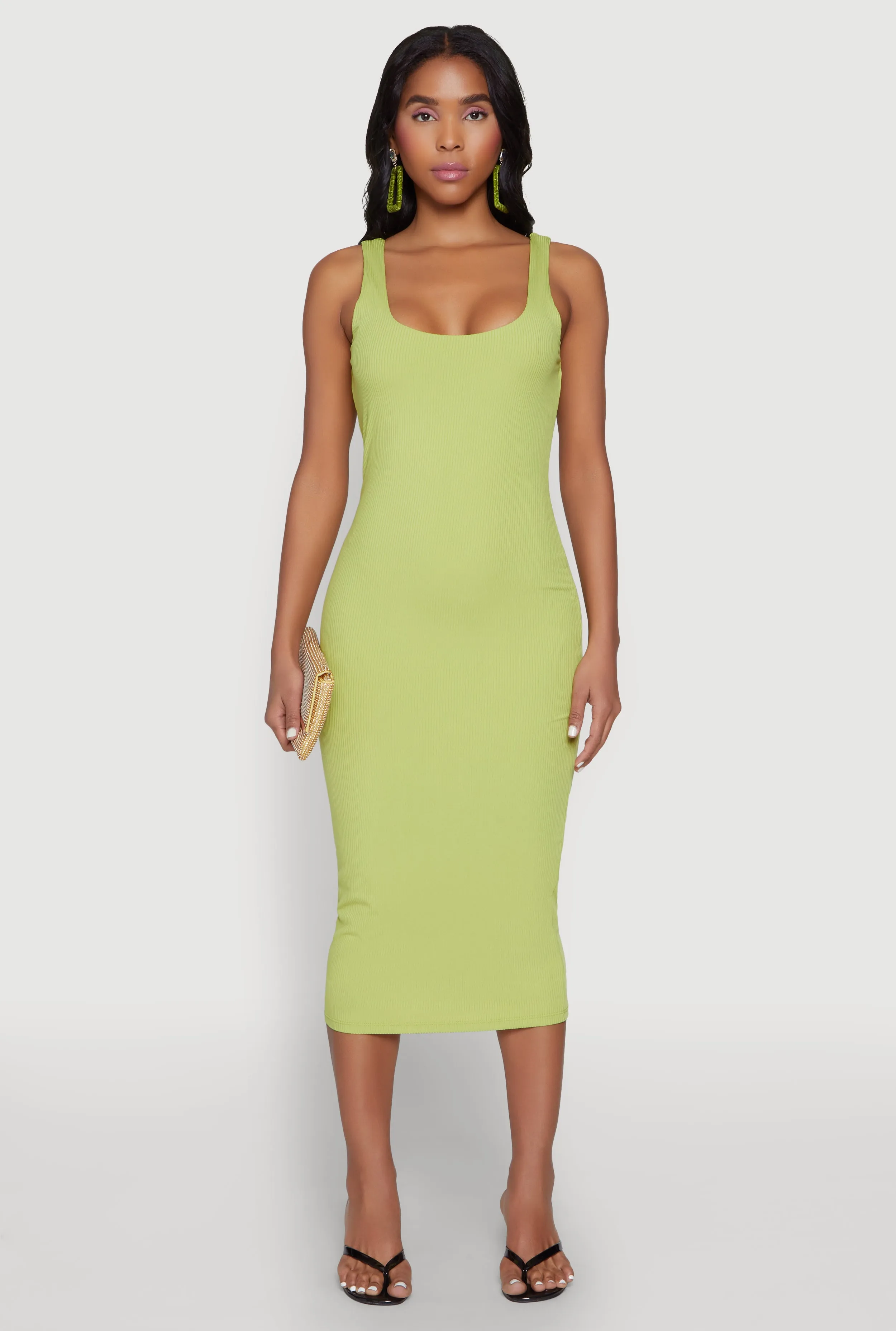 Relaxed Look Haute Monde Ribbed Knit Tank Dress