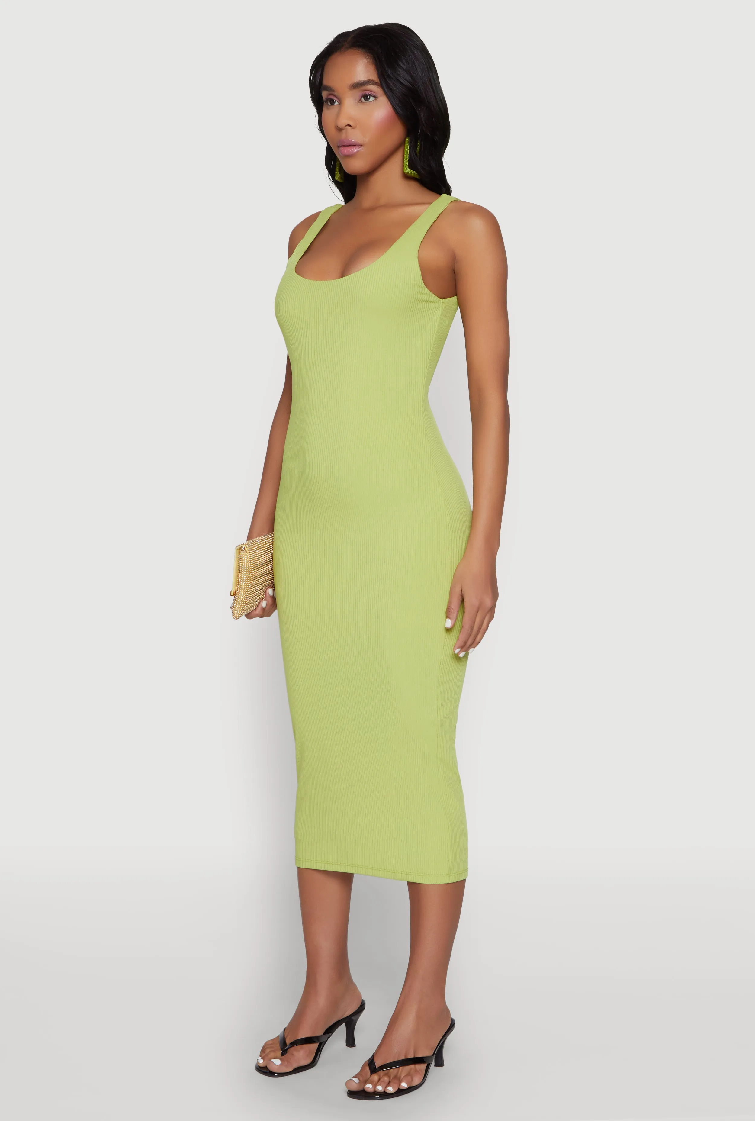 Haute Monde Ribbed Knit Tank Dress Everyday Chic Feminine stylish midi