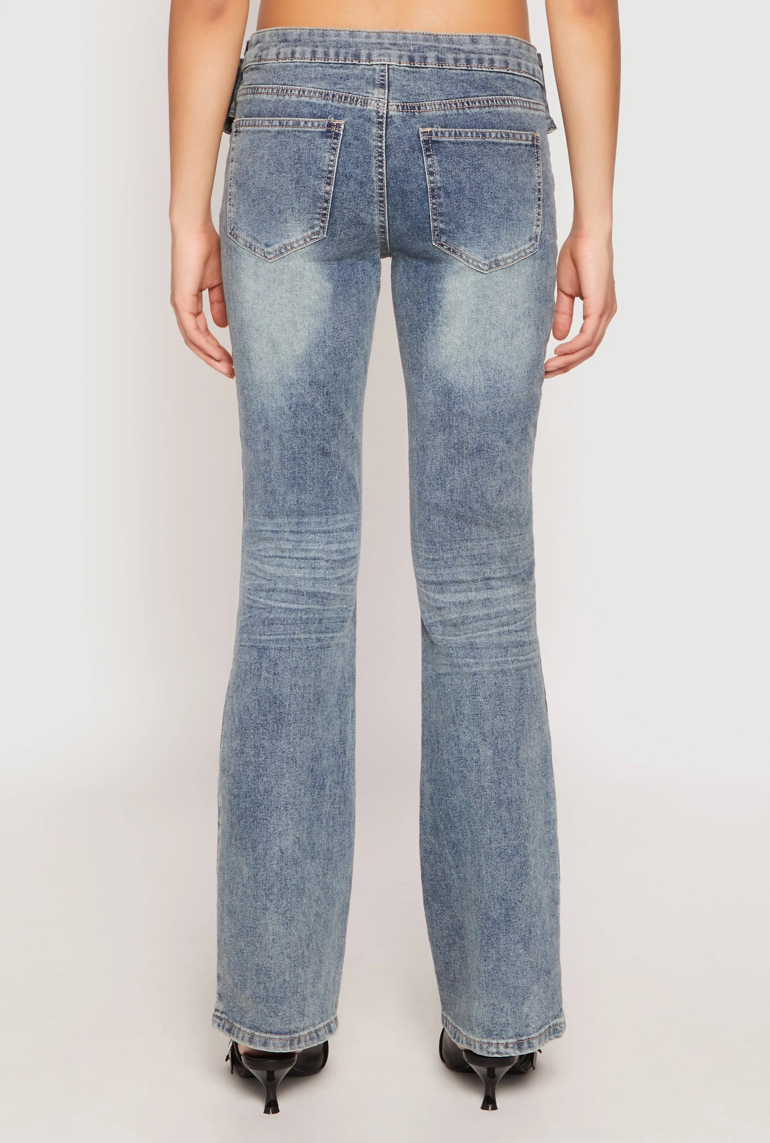Madden Girl Belted Front Boot Cut Jeans Gym Ready Vibrant Bold
