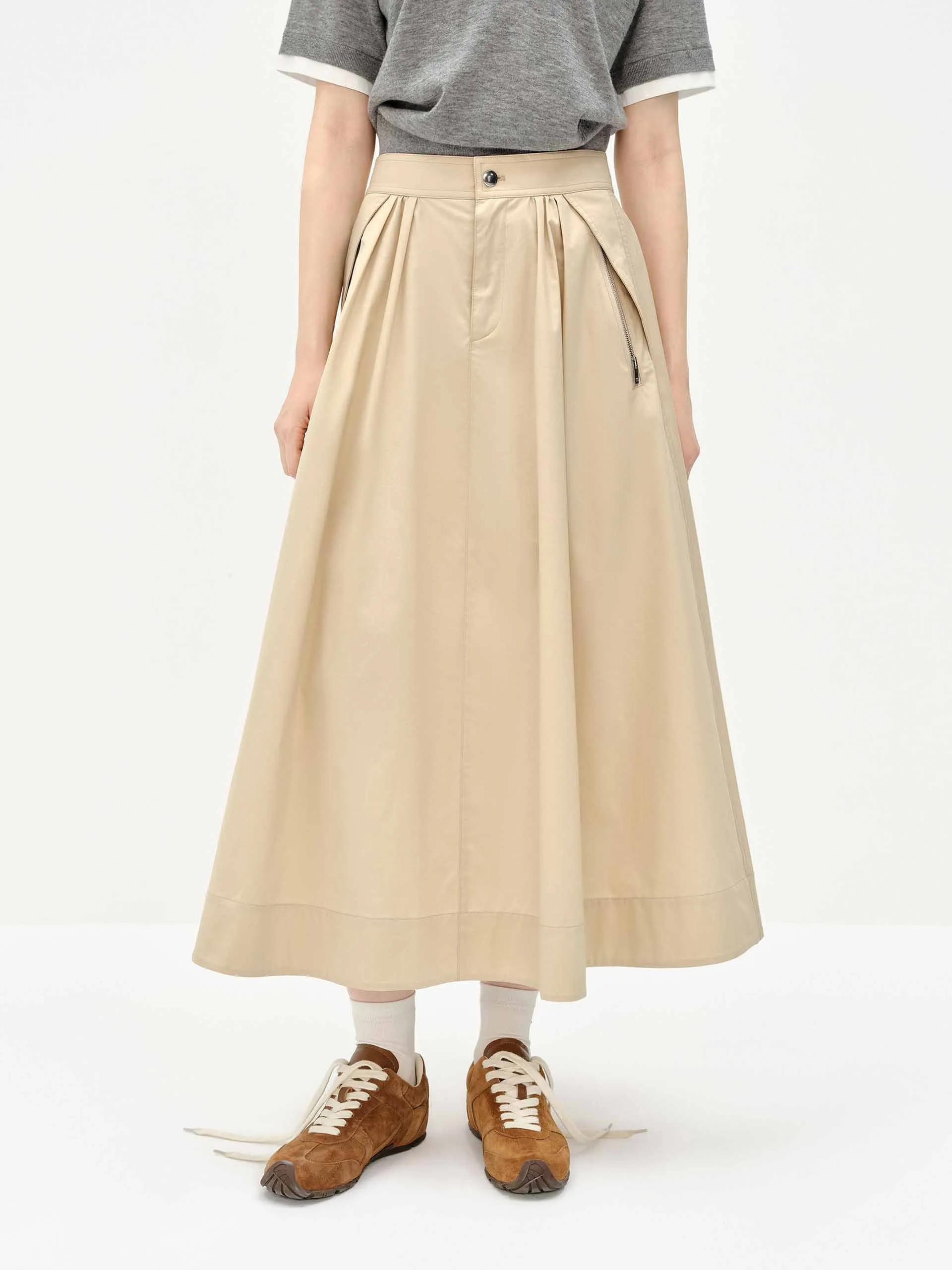 Classic A-line Midi Skirt Outfit Focus