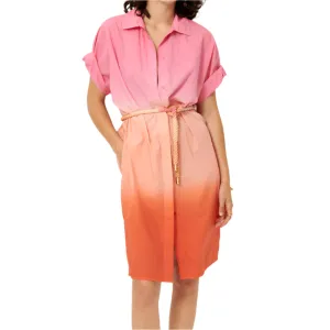 Summer Dye Belted Mid-Length Milazzo Dress AntiStaticLining