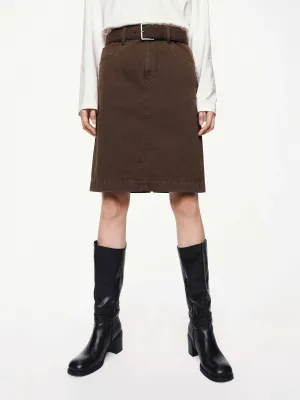 Weekend Ready Back Slit Cotton Mini Skirt