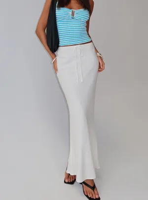 Mercer Linen Blend Maxi Skirt White Heritage Inspired Tie Dye Style