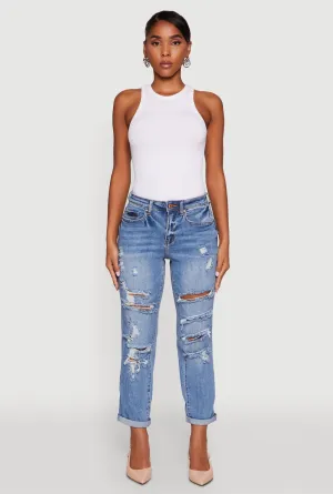 Style Blend Night Out Everyday Holiday Vibes WAX Distressed Boyfriend Jeans