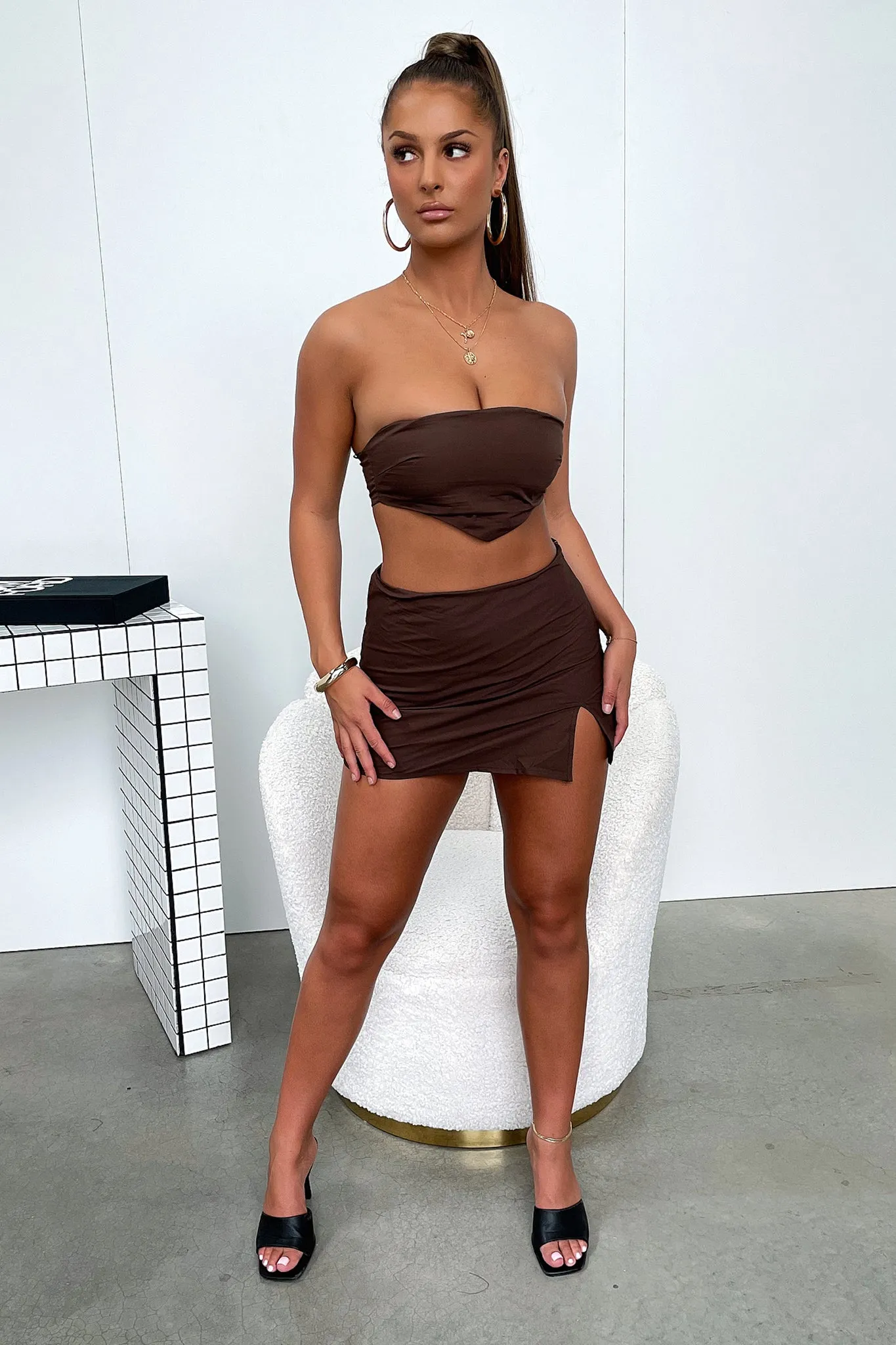 Fresh Style Julia Skirt - Brown