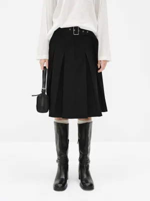 Midi Length Pleated Skirt High Street Chic