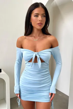 Jamee Long Sleeve Dress - Baby Blue Playful Fashion