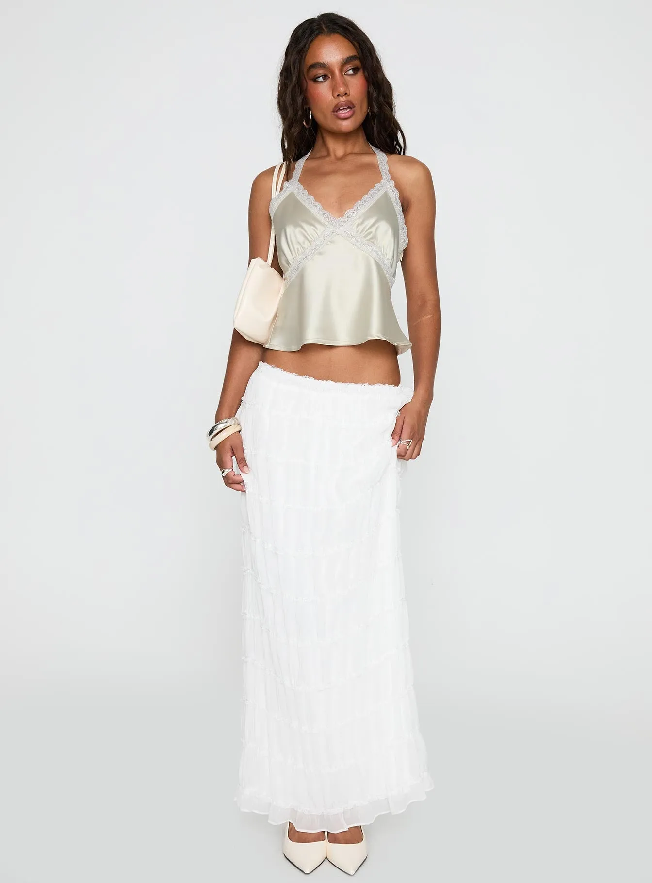 Beach Day Estefania Maxi Skirt White