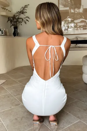 Eira Dress - White Show Glow Layered Panel Design