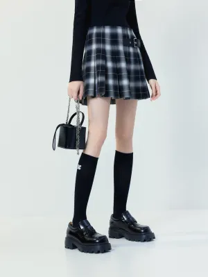 Light Fabric Limited Release Checkered Pleated Skirt
