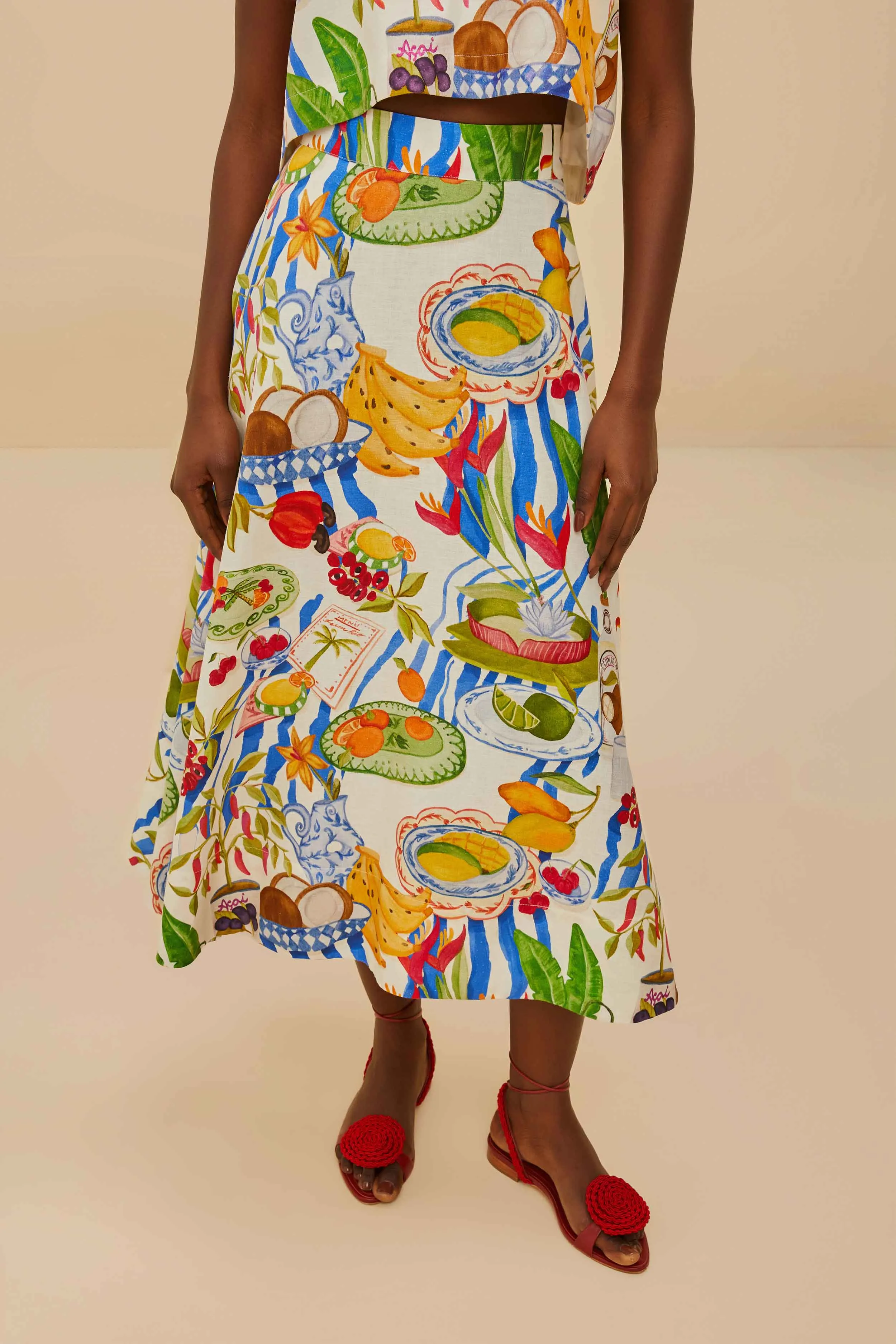 Off-White Fresh Table LENZING? ECOVERO? Euroflax? Midi Skirt Heritage Brand